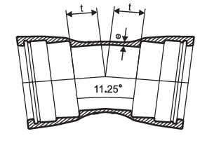 Forma duttile della curvatura di Eblow di angolo del gomito 11,25 del ferro del doppio incavo dell'acqua potabile